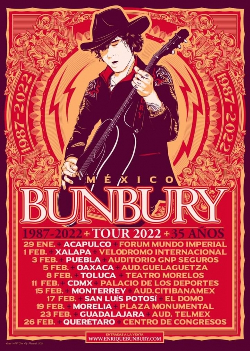 Bunbury ofrece gira en México para el 2022 