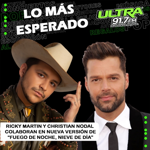 Ricky Martin: lanza nueva versión de “Fuego de Noche, Nieve de Día” junto a Christian Nodal